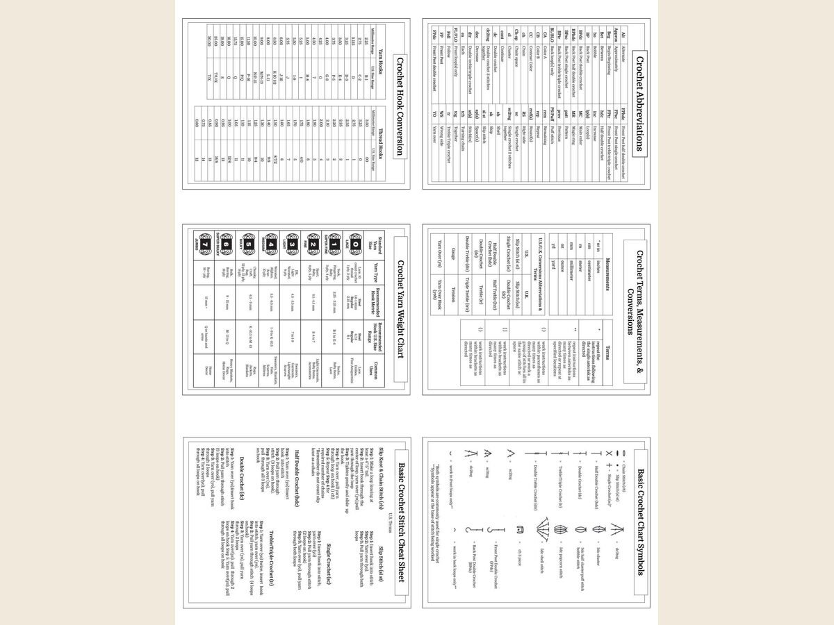 Crochet Reference Cards