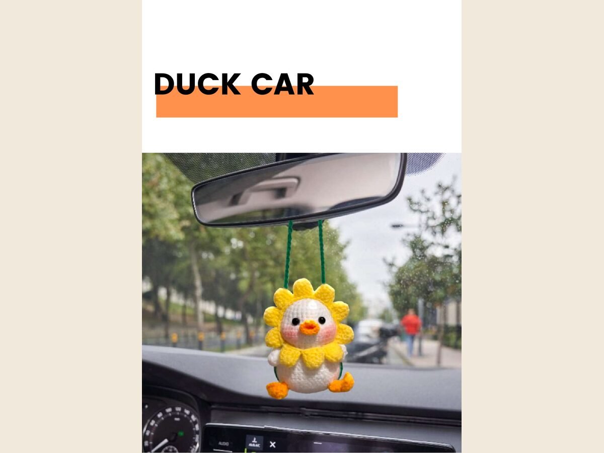Duck Sunflower Car Charm