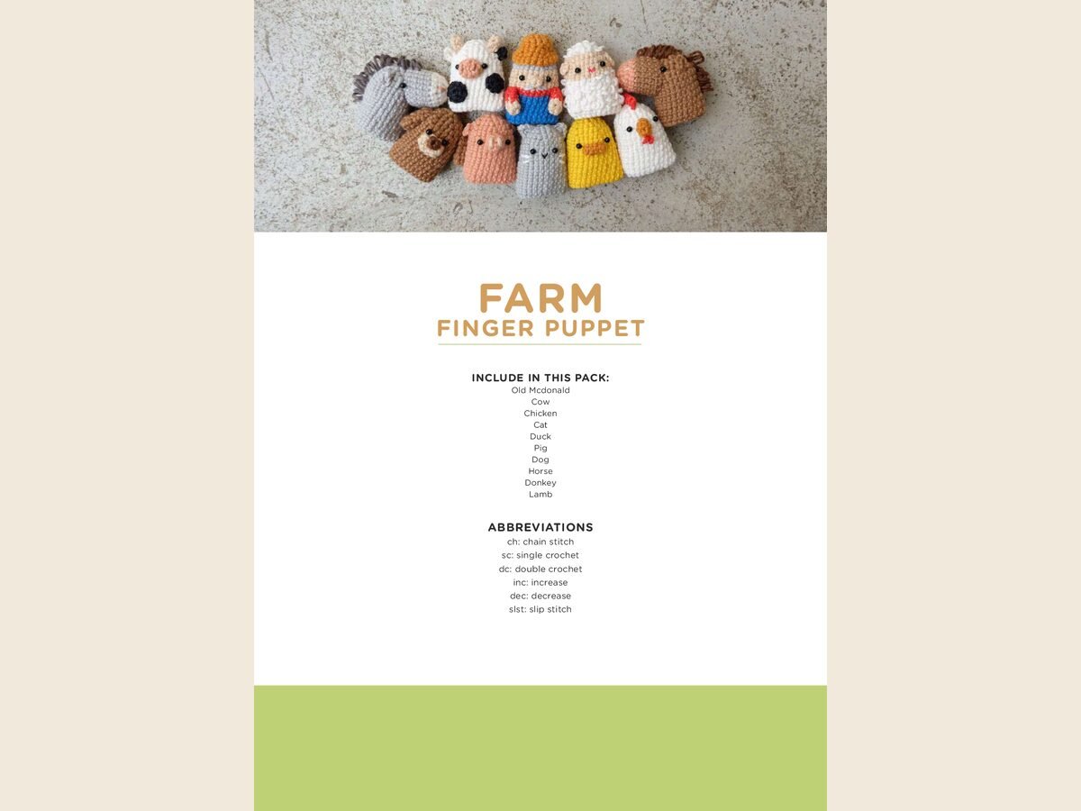Farm finger puppet
