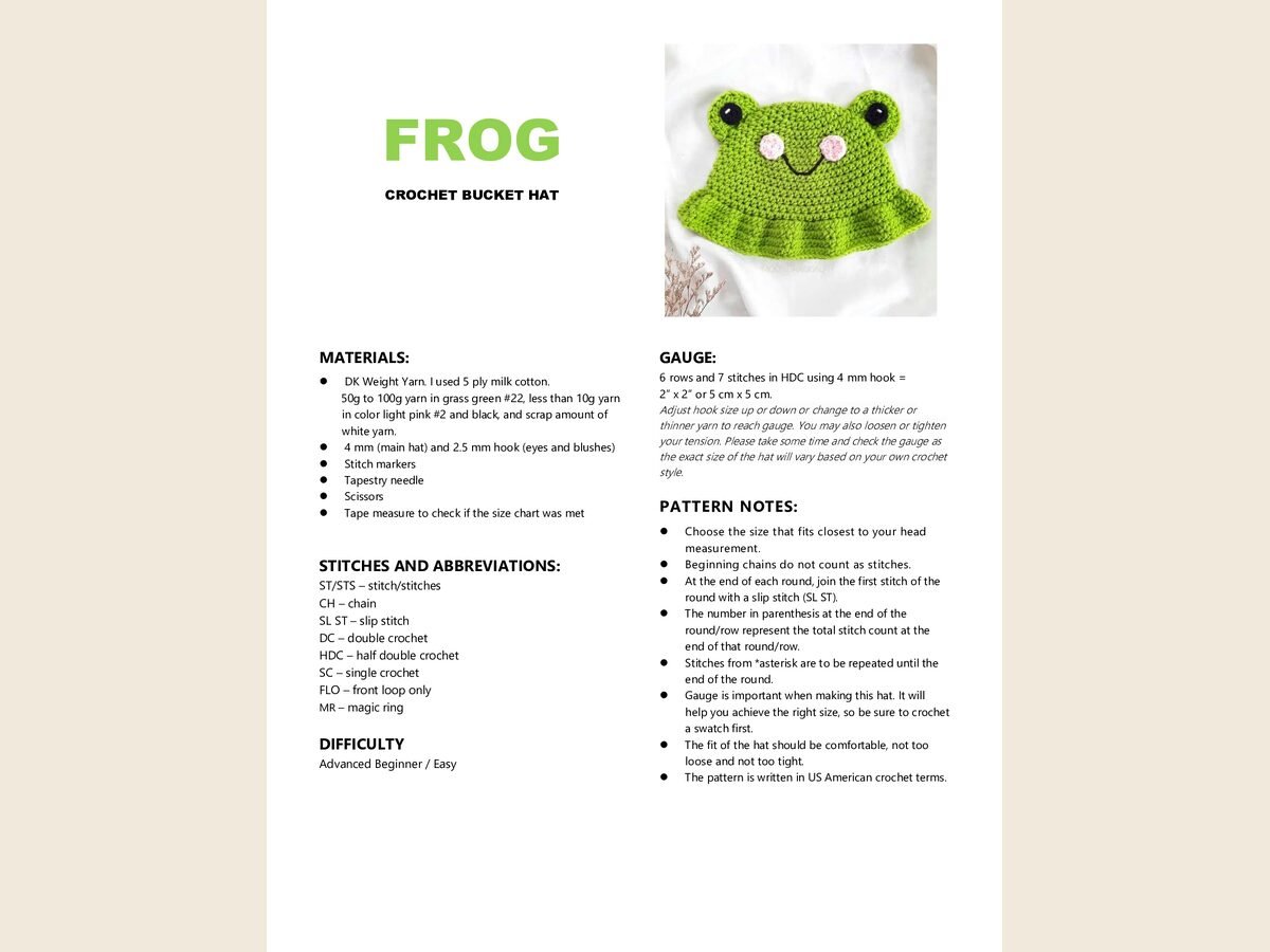 Frog Bucket Hat