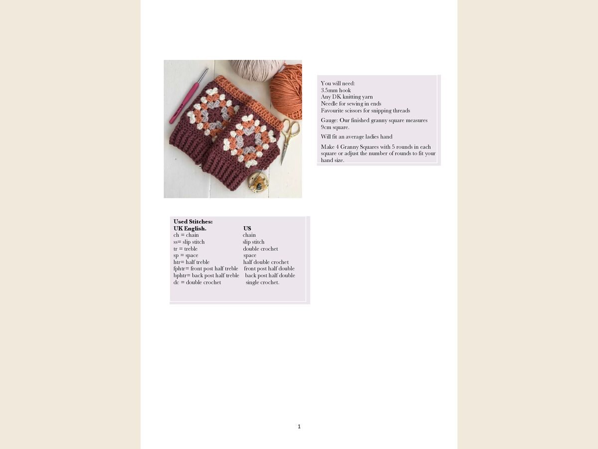 Granny Square Wrist Warmer