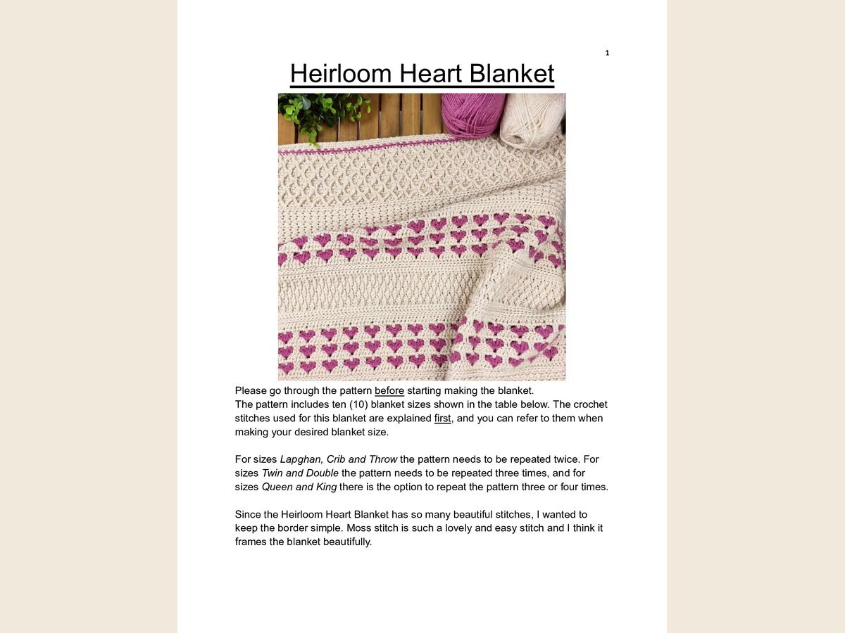Heirloom Heart Blanket