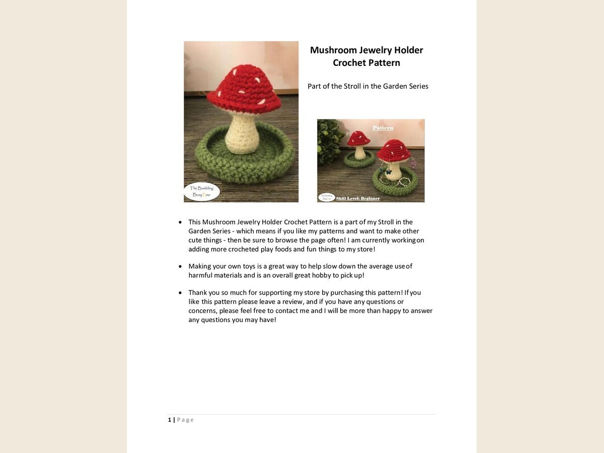Mushroom Jewelry Holder
