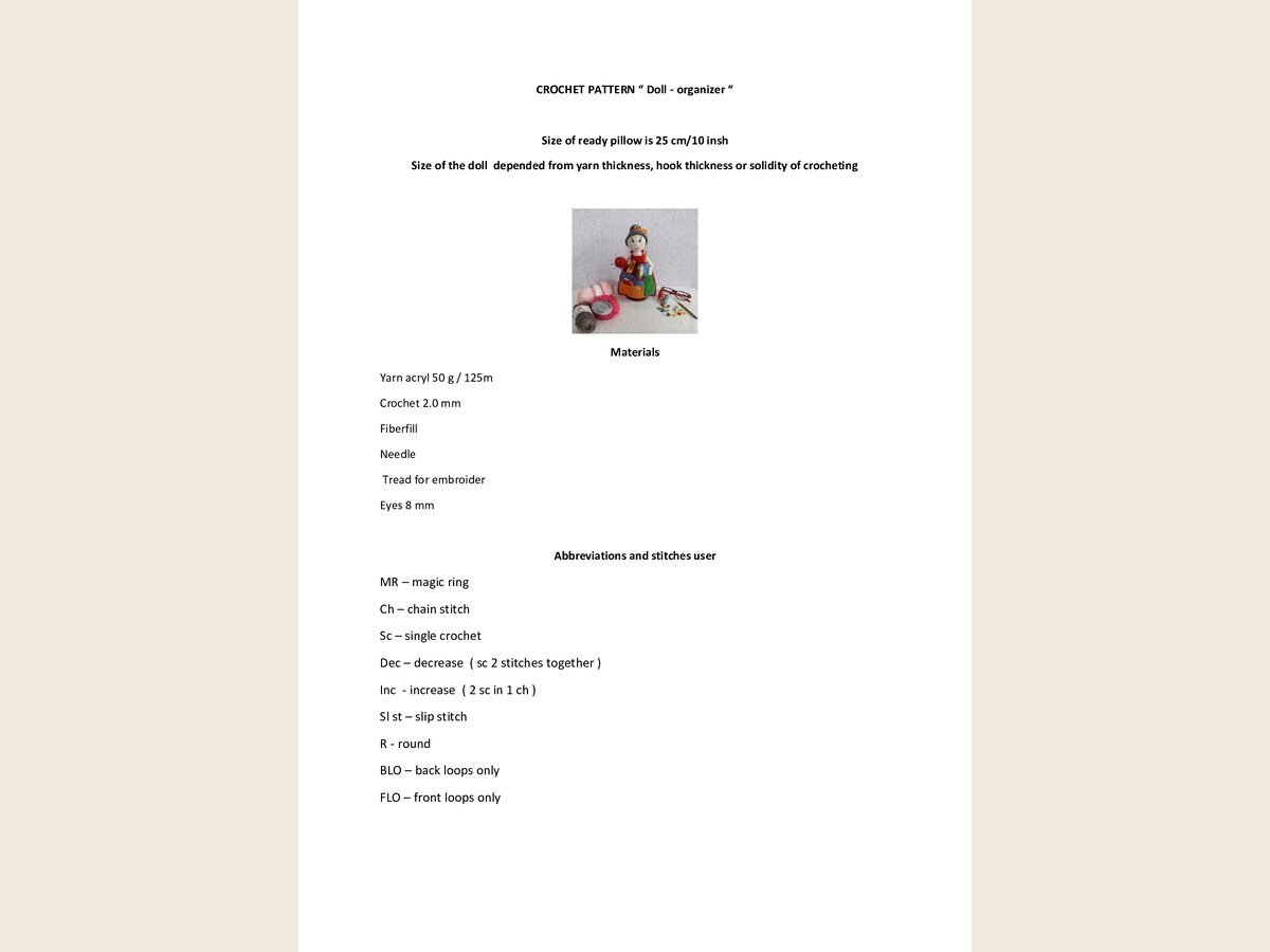 Organise doll
