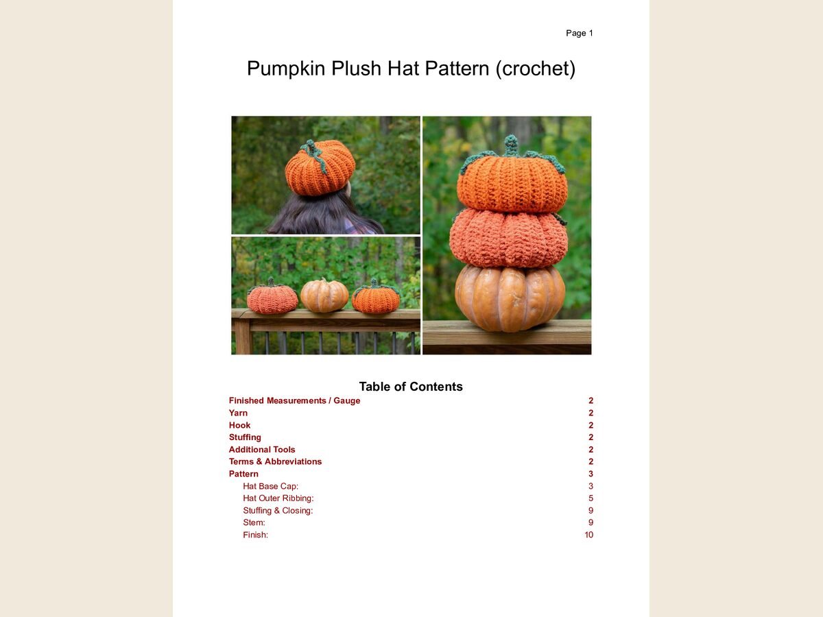 Pumpkin Plush Hat
