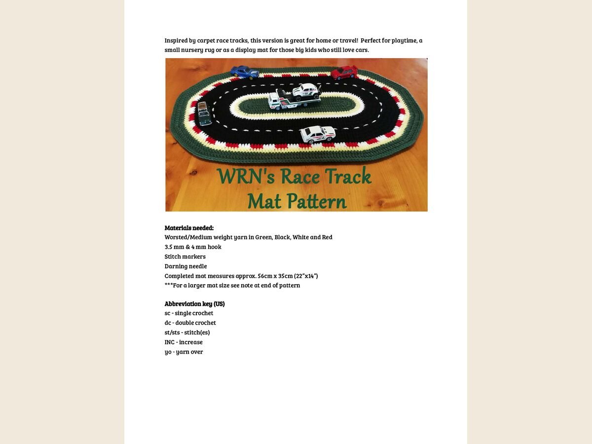 Race Track Mat