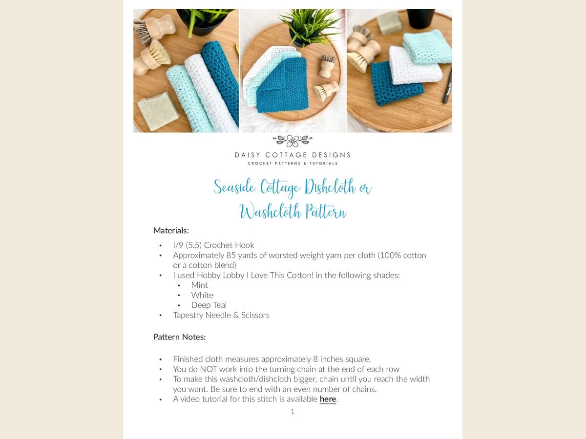 Seaside Cottage Cloth Pattern - updated