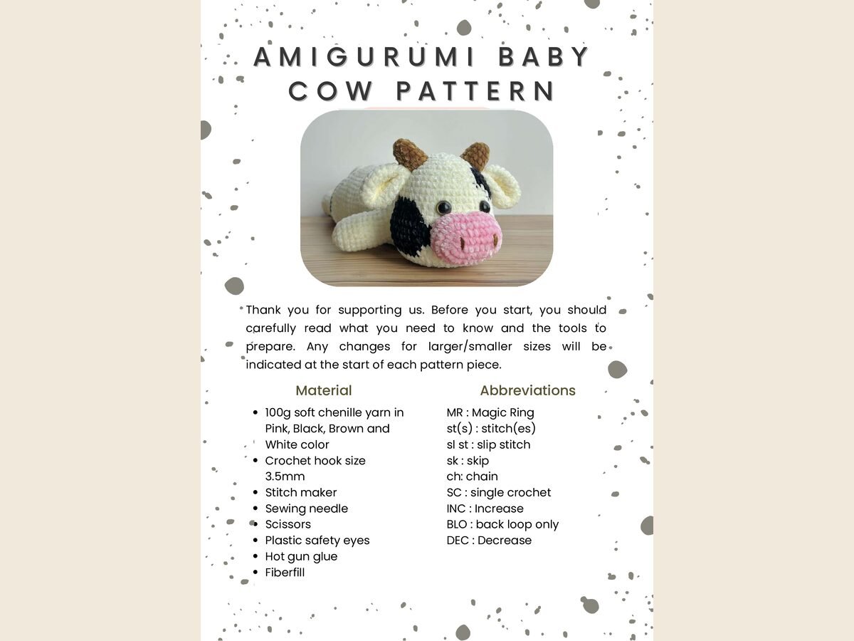 Set of 3 Cows Plush