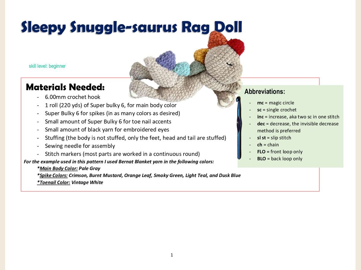 Sleeping sunggle saurus