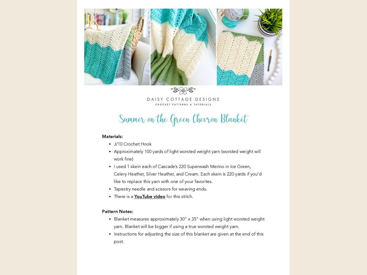 Summer on the Green Chevron Pattern - DCD