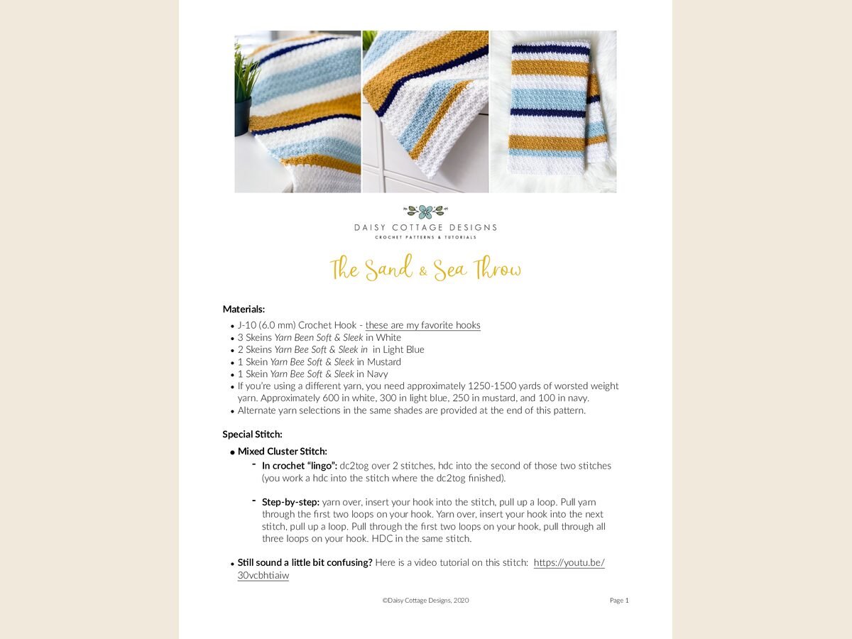 The Sand and Sea Throw Pattern - DCD