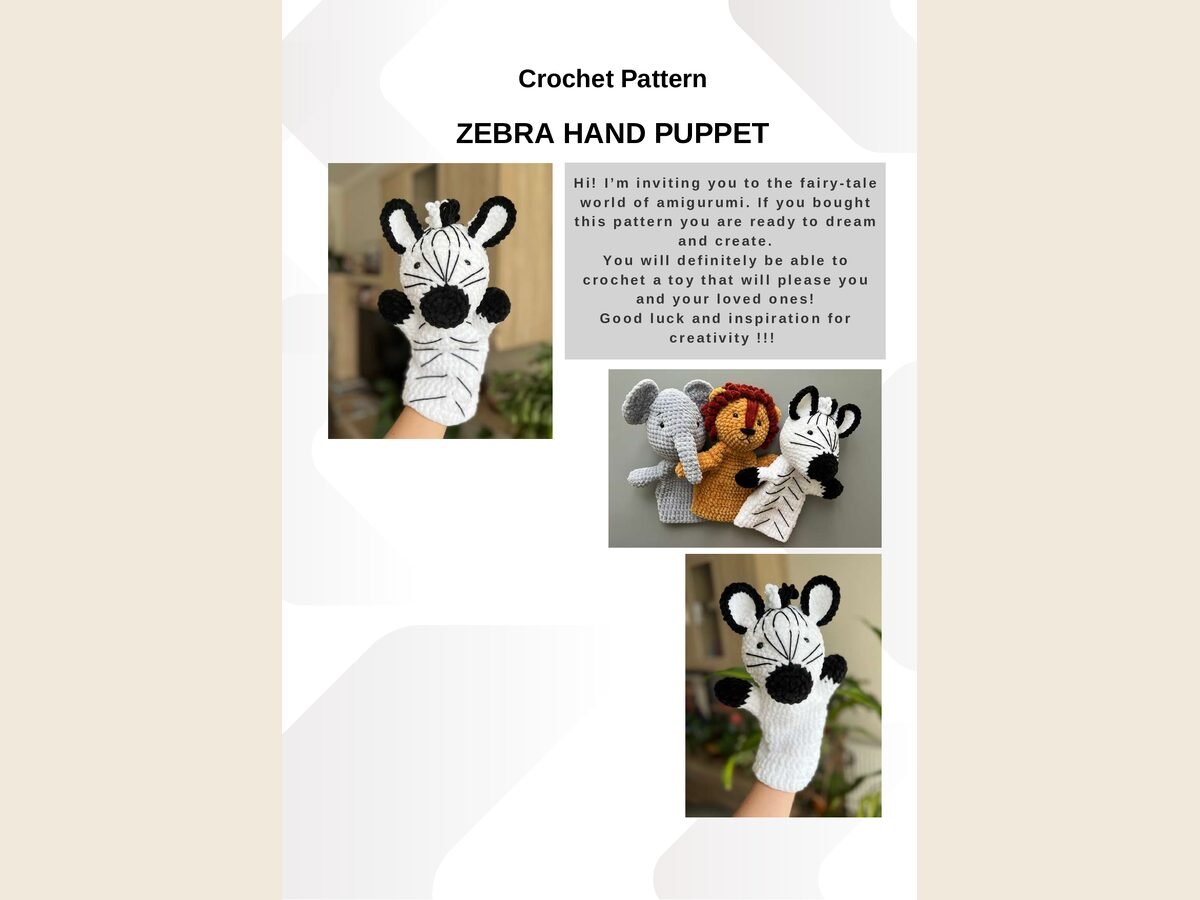 Zebra Hand Puppet